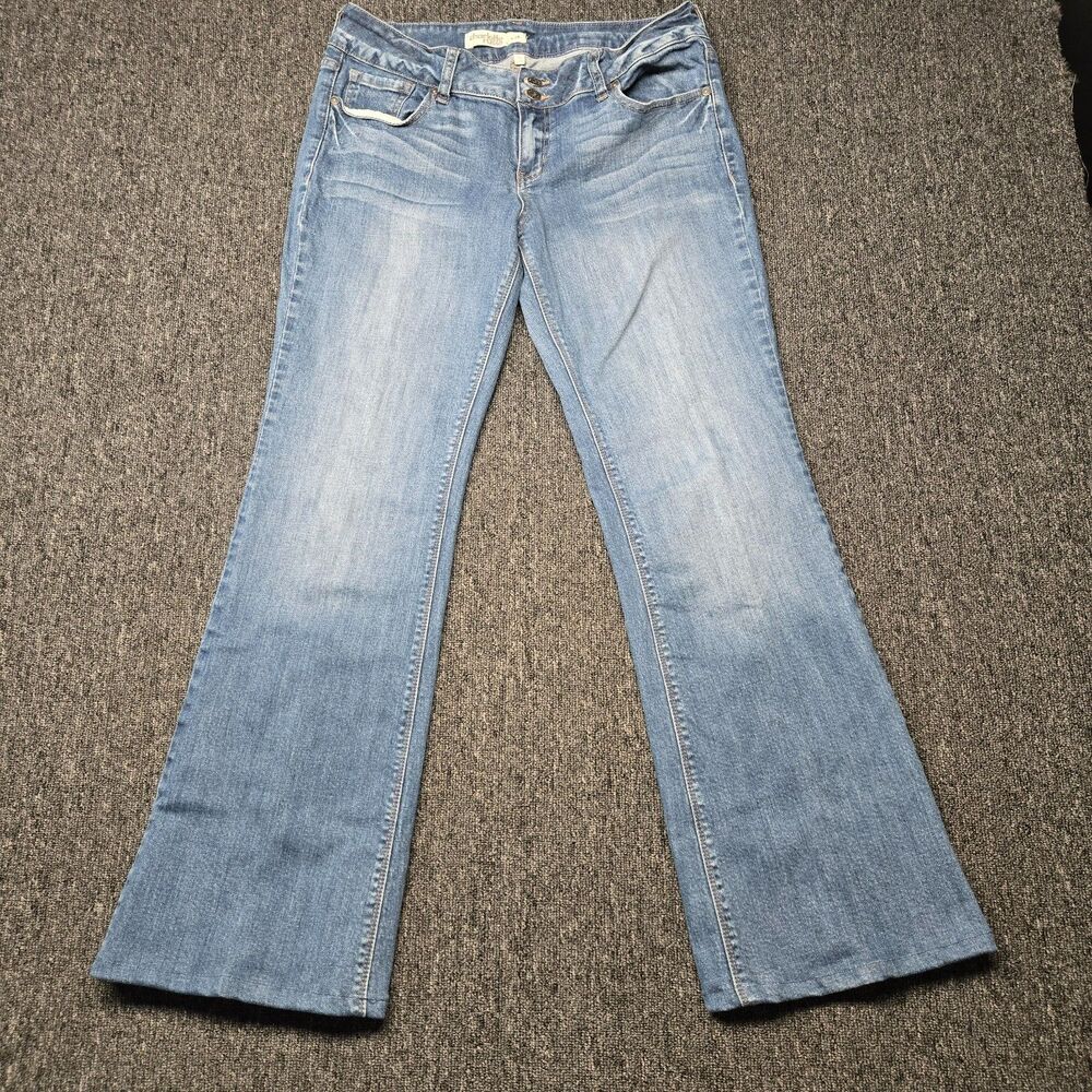 Charlotte Russe Flared Bootcut Jeans Womens 12 Denim Low Rise Casual Pants Blue